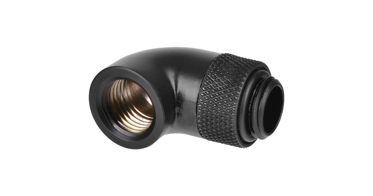Thermaltake Pacific G1/4 Male to Female 90-Degree Extender, Adapter(schwarz, 12mm OD)