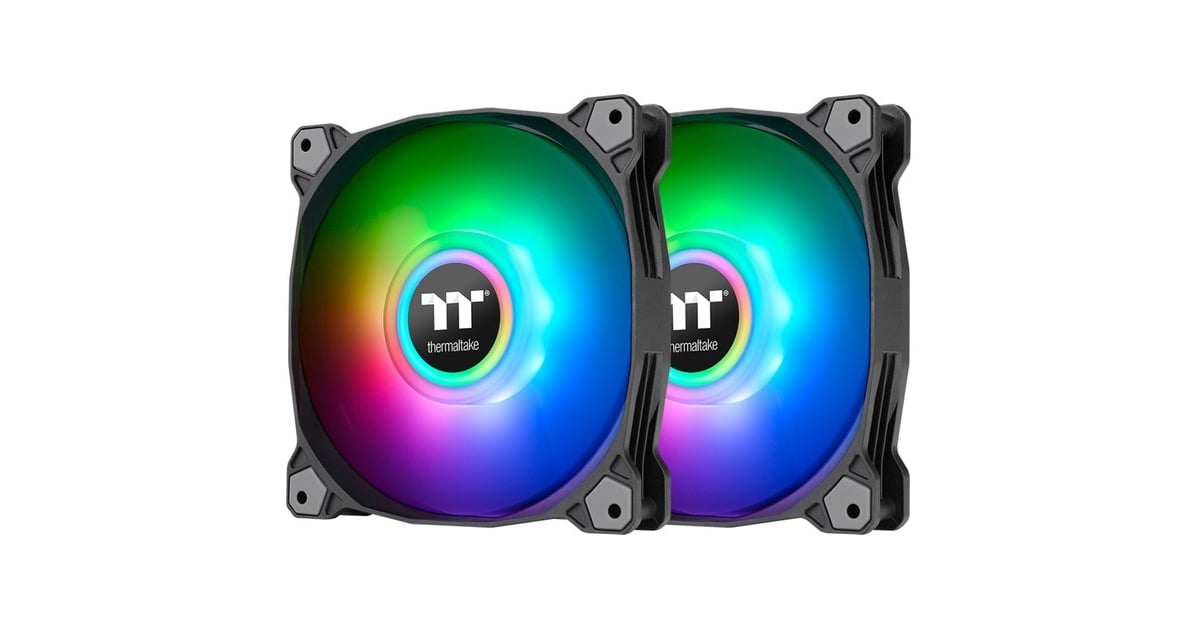 Thermaltake Pure Duo 14 ARGB Sync Radiator Fan, Gehäuselüfter(schwarz/transparent, 2er Set, 1x Controller)