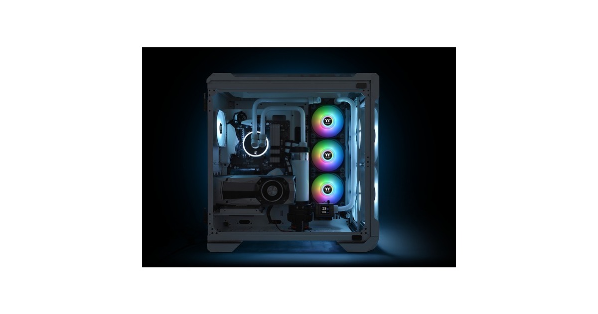 Thermaltake Pure Duo 14 ARGB Sync Radiator Fan, Gehäuselüfter(schwarz/transparent, 2er Set, 1x Controller, Outlet) Thermaltake Pure Duo 14 ARGB Sync Radiator Fan, Gehäuselüfter(schwarz/transparent, 2er Set, 1x Controller, Outlet)