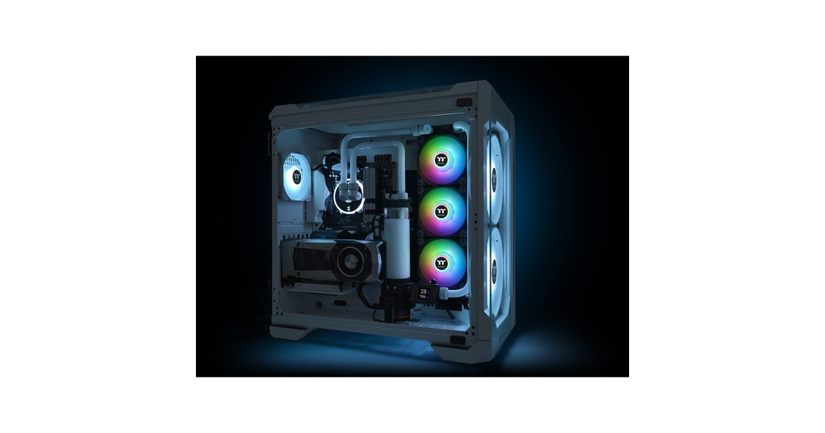 Thermaltake Pure Duo 14 ARGB Sync Radiator Fan, Gehäuselüfter(schwarz/transparent, 2er Set, 1x Controller, Outlet) Thermaltake Pure Duo 14 ARGB Sync Radiator Fan, Gehäuselüfter(schwarz/transparent, 2er Set, 1x Controller, Outlet)