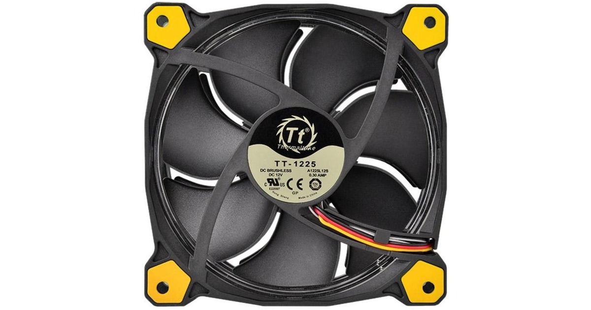 Thermaltake Riing 12 LED Yellow 120x120x25, Gehäuselüfter(schwarz/gelb)