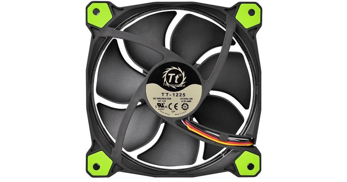 Thermaltake Riing 14 LED Green 140x140x25, Gehäuselüfter(schwarz/grün)