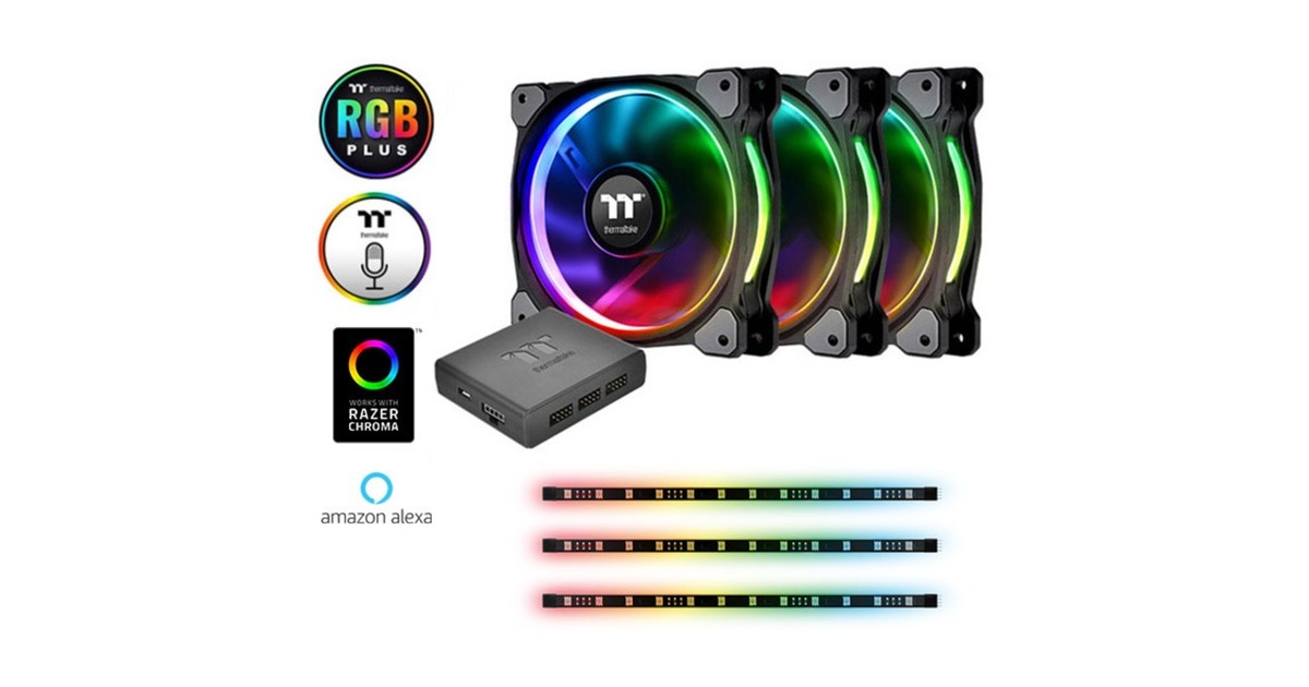 Thermaltake Riing Plus 12 RGB Kit 3x Fan +3x Lumi, Gehäuselüfter(3er Set + 3x Lumi)