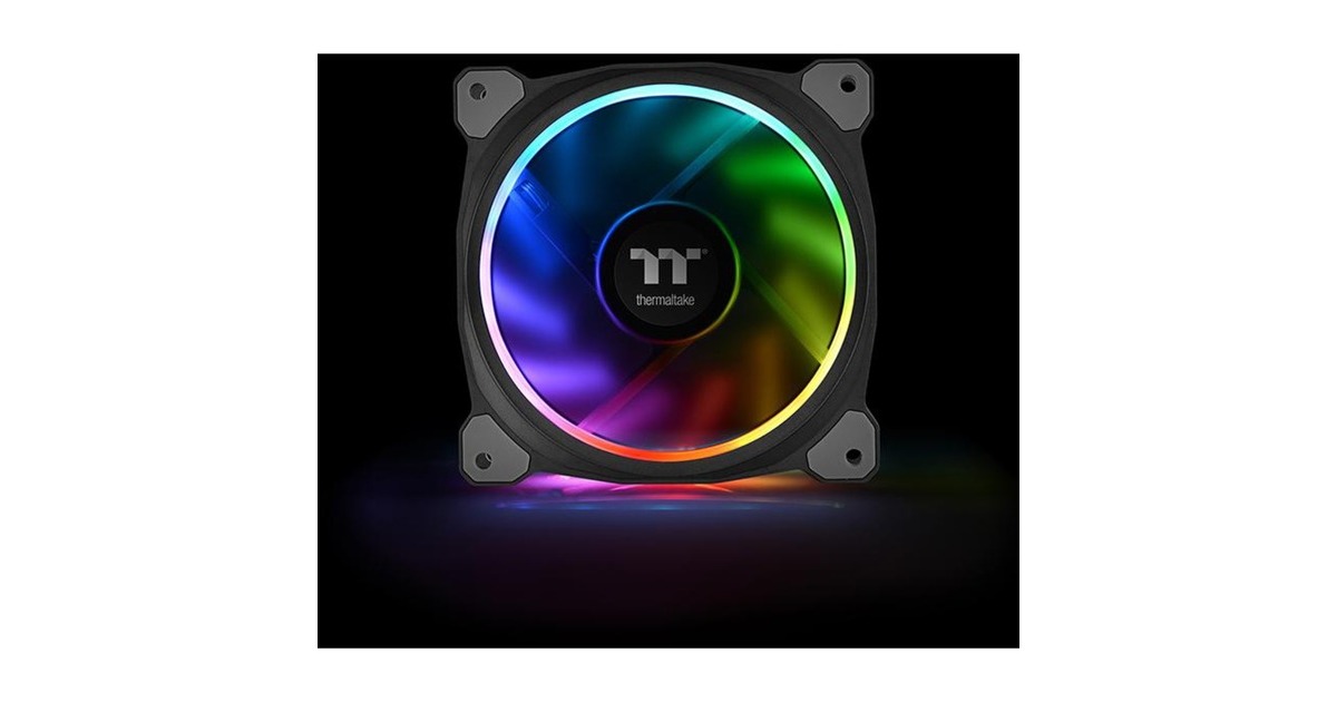 Thermaltake Riing Plus 14 LED RGB Radiator Fan TT Premium, Gehäuselüfter(schwarz, 3er Set, 1x Controller)