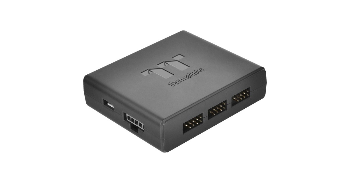 Thermaltake Riing Plus 14 LED RGB Radiator Fan TT Premium, Gehäuselüfter(schwarz, 3er Set, 1x Controller)