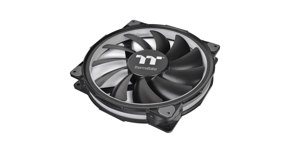 Thermaltake Riing Plus 20 LED RGB Case Fan TT Premium Edition 200x200x30, Gehäuselüfter(schwarz, inkl. Controller)
