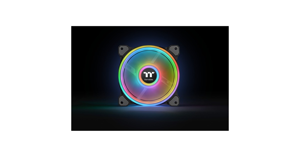 Thermaltake Riing Quad 12 RGB Radiator Fan TT Premium Edition 3 Pack, Gehäuselüfter(schwarz, 3er Set, 1x Controller)