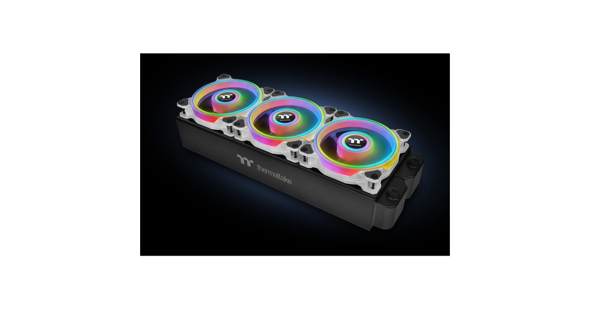 Thermaltake Riing Quad 12 RGB Radiator Fan TT Premium Edition 3 Pack, Gehäuselüfter(weiß, 3er Set, 1x Controller)