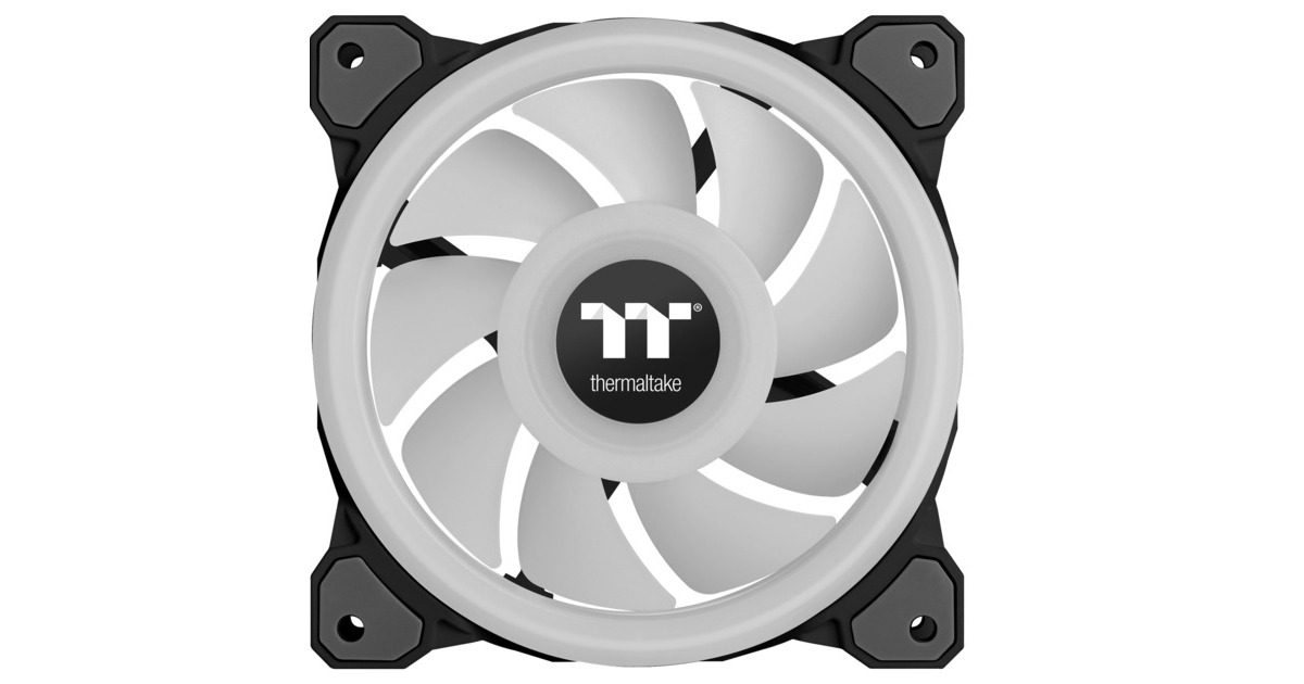 Thermaltake Riing Quad 12 RGB Radiator Fan TT Premium Edition Single Fan Pack, Gehäuselüfter(schwarz, Single Pack, ohne Controller)