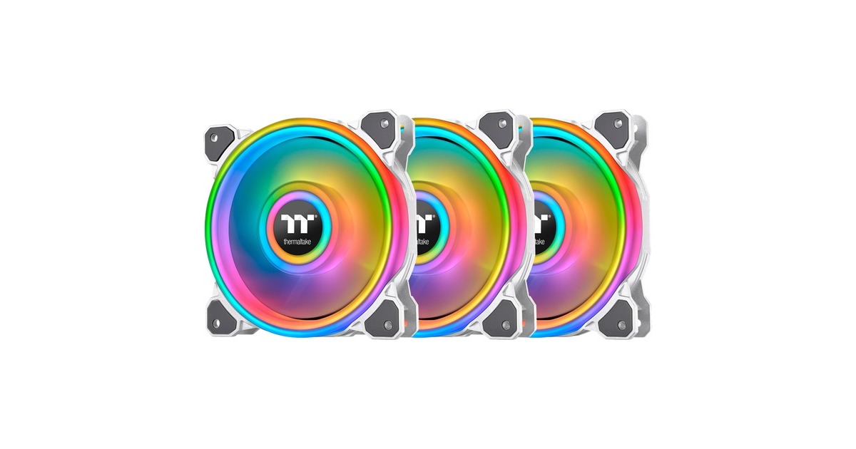 Thermaltake Riing Quad 14 RGB Radiator Fan TT Premium Edition 3 Pack, Gehäuselüfter(weiß, 3er Set, 1x Controller)