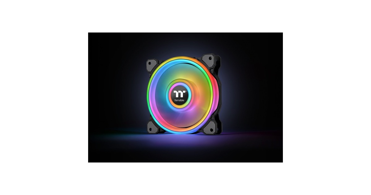 Thermaltake Riing Quad 14 RGB Radiator Fan TT Premium Edition 3 Pack, Gehäuselüfter(schwarz, 3er Set, 1x Controller)