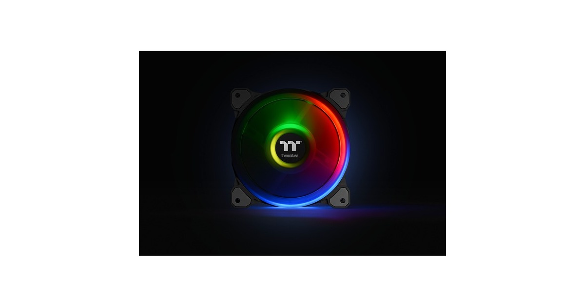 Thermaltake Riing Quad 14 RGB Radiator Fan TT Premium Edition 3 Pack, Gehäuselüfter(schwarz, 3er Set, 1x Controller)