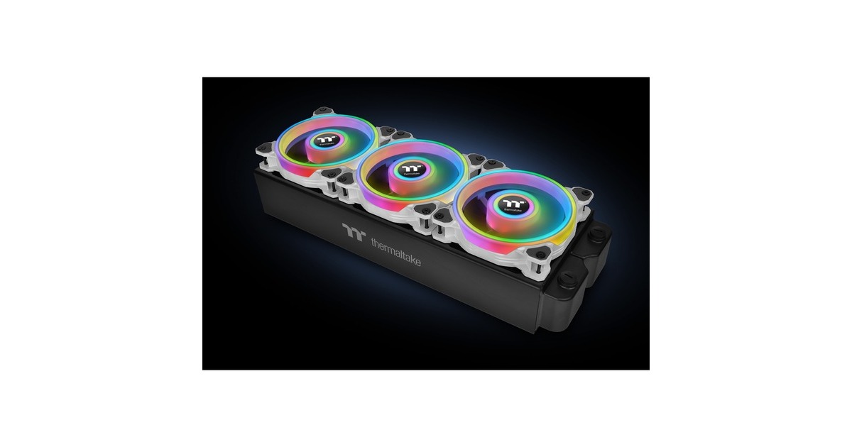 Thermaltake Riing Quad 14 RGB Radiator Fan TT Premium Edition 3 Pack, Gehäuselüfter(weiß, 3er Set, 1x Controller)