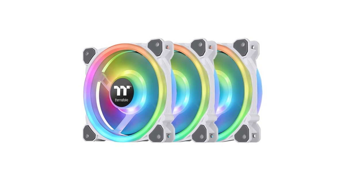 Thermaltake Riing Trio 12 RGB Radiator Fan White TT Premium Edition, Gehäuselüfter(weiß, 3er Pack inkl. Controller)