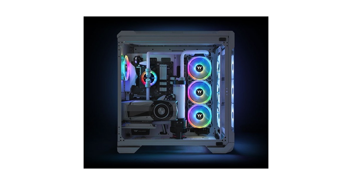 Thermaltake Riing Trio 12 RGB Radiator Fan White TT Premium Edition, Gehäuselüfter(weiß, 3er Pack inkl. Controller)