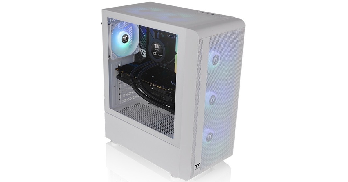 Thermaltake S200 TG ARGB Snow, Tower-Gehäuse(weiß, Tempered Glass)
