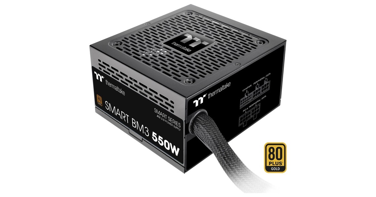 Thermaltake SMART BM3 550W, PC-Netzteil(schwarz, 1x 12VHPWR, 2x PCIe, Kabel-Management, 550 Watt)