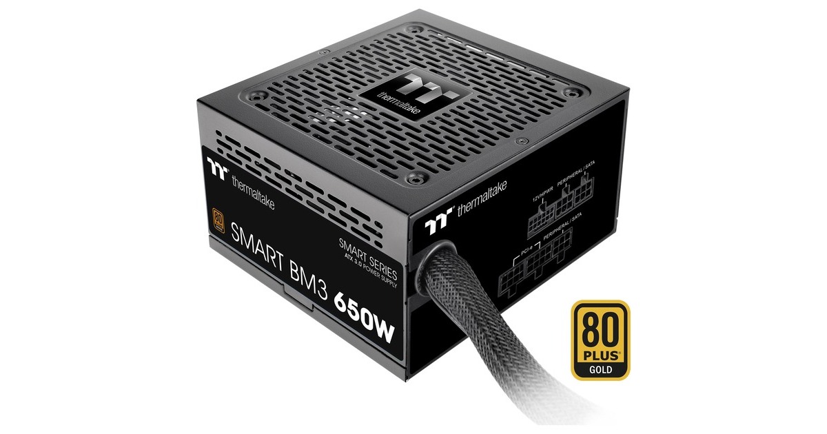 Thermaltake SMART BM3 650W, PC-Netzteil(schwarz, 1x 12VHPWR, 4x PCIe, Kabel-Management, 650 Watt)