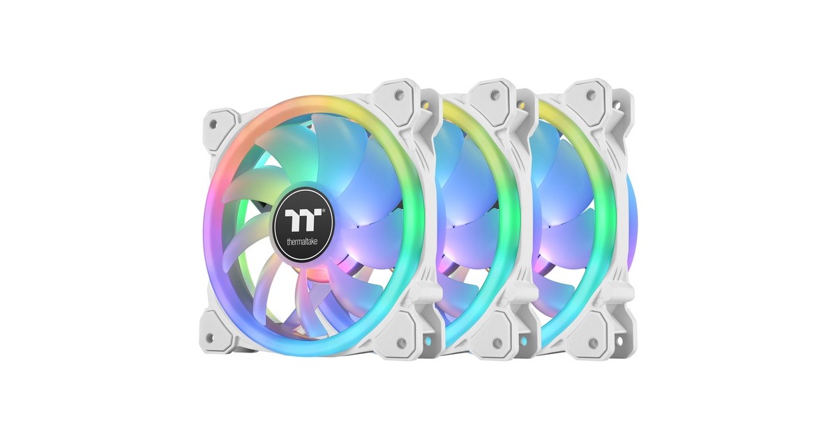 Thermaltake SWAFAN 12 RGB Radiator Fan TT Premium Edition White (3-Fan Pack), Gehäuselüfter(weiß, 3er Pack, inkl. Controller)