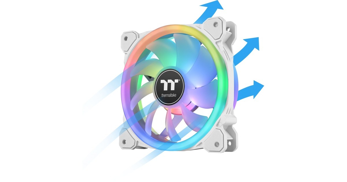 Thermaltake SWAFAN 12 RGB Radiator Fan TT Premium Edition White (3-Fan Pack), Gehäuselüfter(weiß, 3er Pack, inkl. Controller)