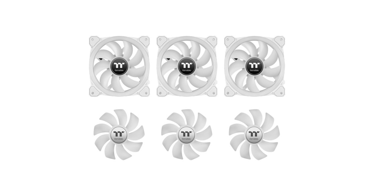 Thermaltake SWAFAN 12 RGB Radiator Fan TT Premium Edition White (3-Fan Pack), Gehäuselüfter(weiß, 3er Pack, inkl. Controller)
