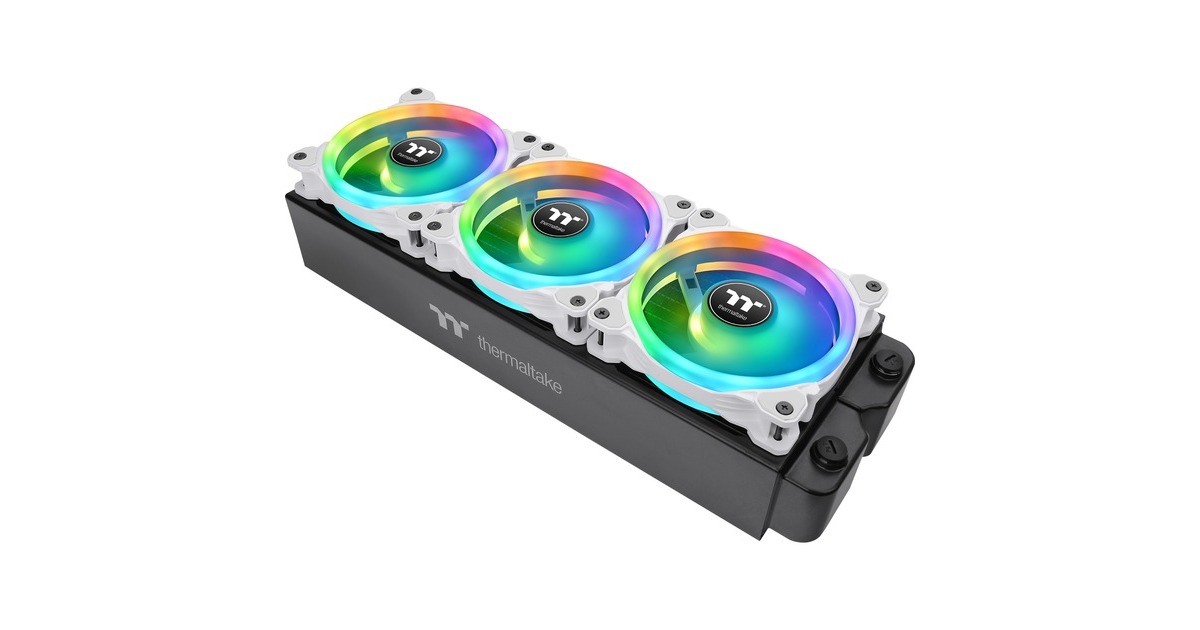 Thermaltake SWAFAN 12 RGB Radiator Fan TT Premium Edition White (3-Fan Pack), Gehäuselüfter(weiß, 3er Pack, inkl. Controller)