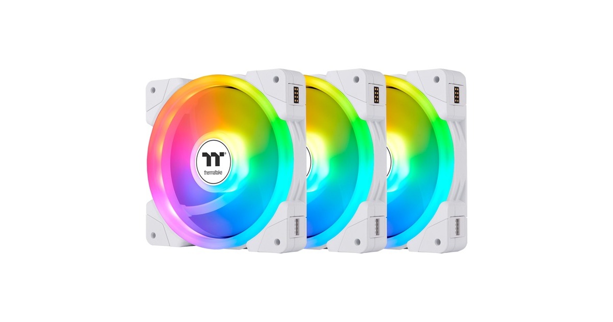 Thermaltake SWAFAN EX12 ARGB Sync PC Cooling Fan White TT Premium Edition, Gehäuselüfter(weiß, 3er Pack)