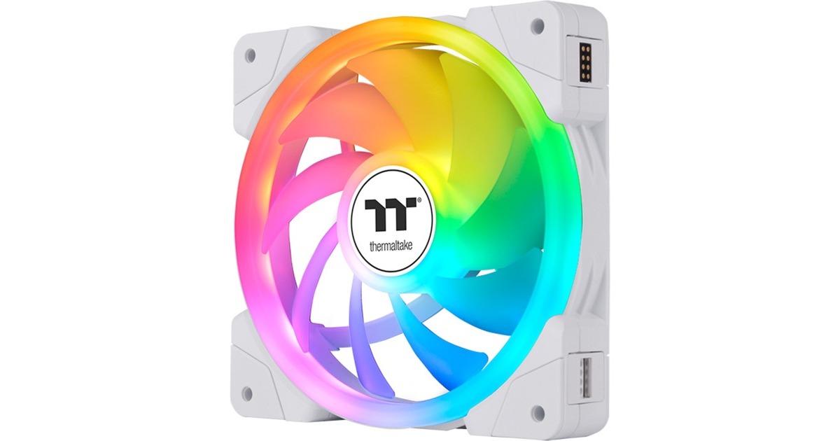Thermaltake SWAFAN EX12 ARGB Sync PC Cooling Fan White TT Premium Edition, Gehäuselüfter(weiß, 3er Pack)
