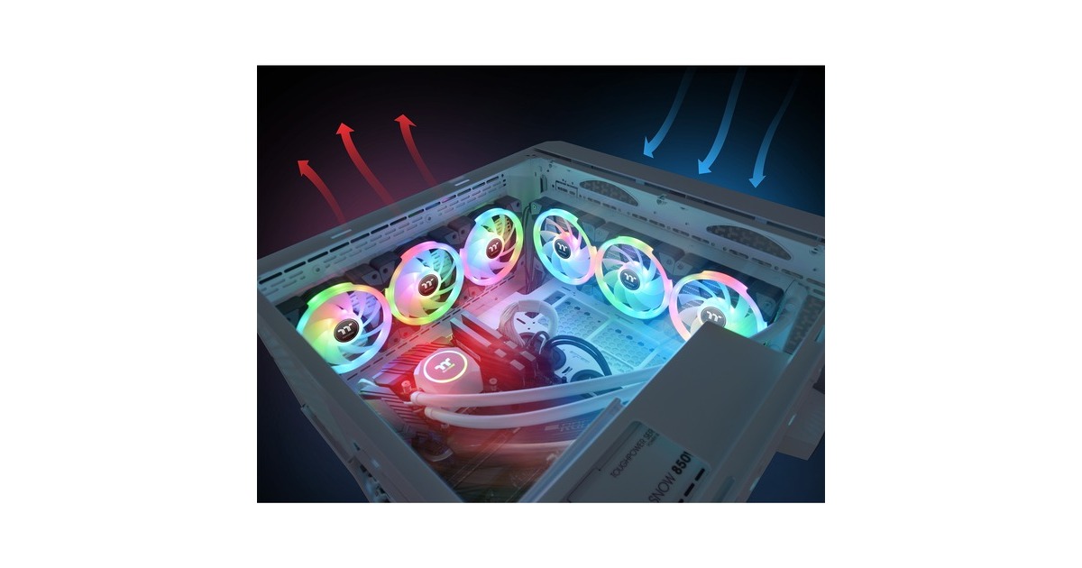 Thermaltake SWAFAN EX12 RGB PC Cooling Fan TT Premium Edition, Gehäuselüfter(3er Pack)