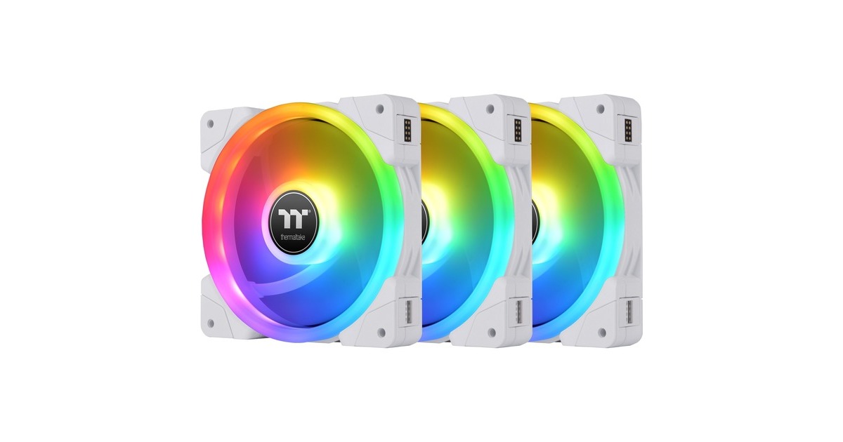 Thermaltake SWAFAN EX12 RGB PC Cooling Fan White TT Premium Edition, Gehäuselüfter(weiß, 3er Pack, inkl. Controller)