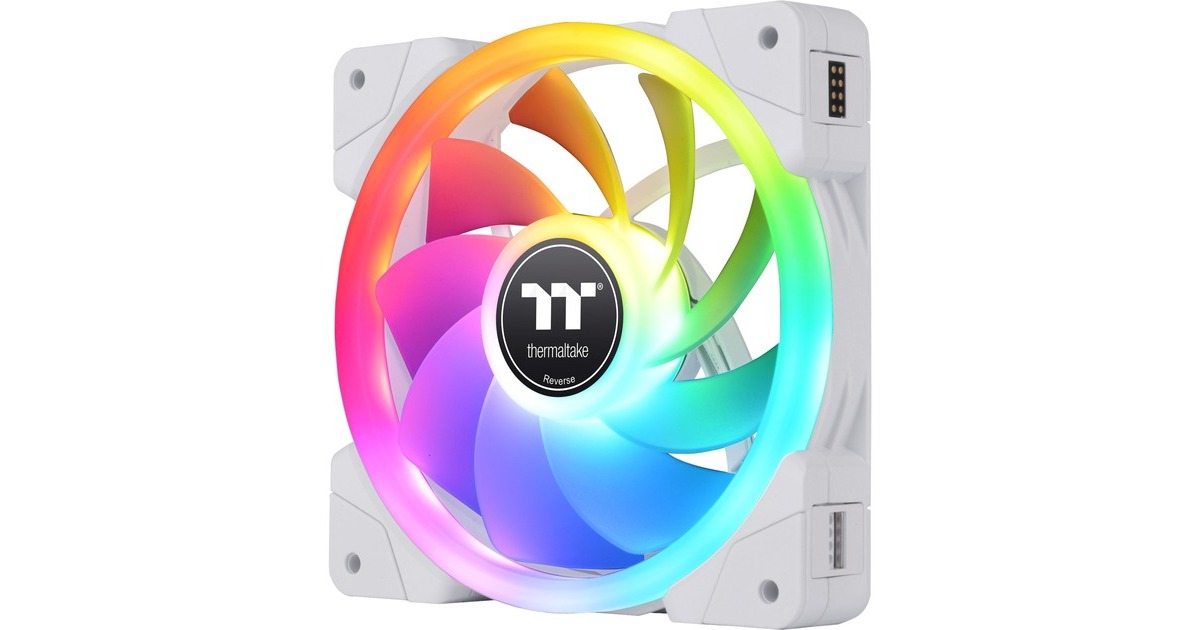 Thermaltake SWAFAN EX12 RGB PC Cooling Fan White TT Premium Edition, Gehäuselüfter(weiß, 3er Pack, inkl. Controller)