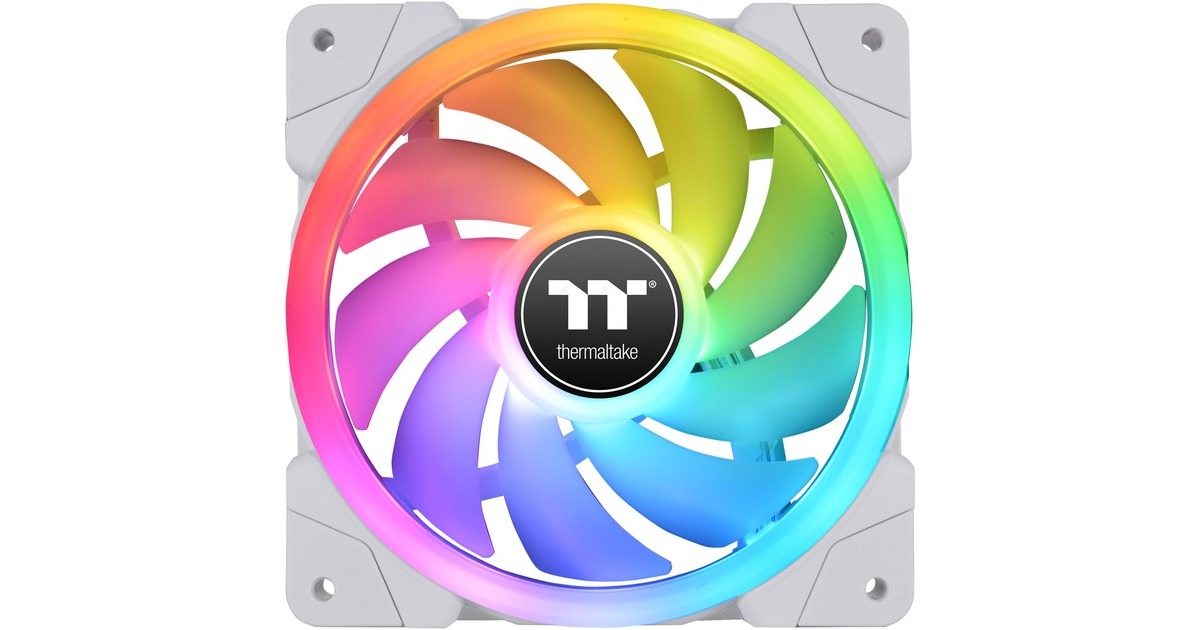 Thermaltake SWAFAN EX12 RGB PC Cooling Fan White TT Premium Edition, Gehäuselüfter(weiß, 3er Pack, inkl. Controller)