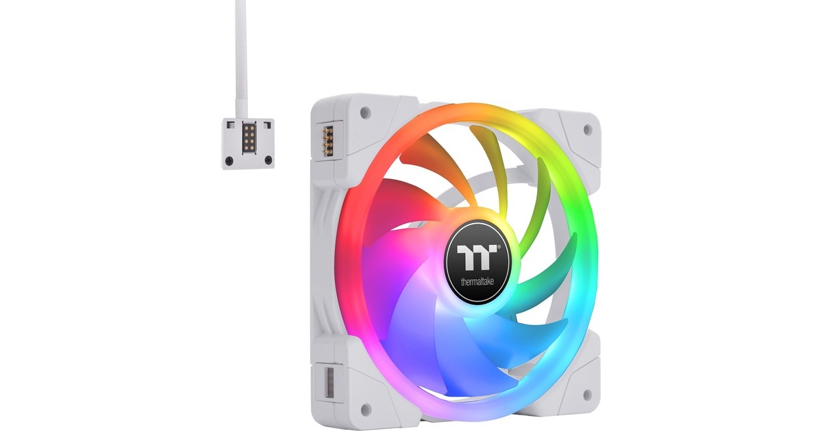 Thermaltake SWAFAN EX12 RGB PC Cooling Fan White TT Premium Edition, Gehäuselüfter(weiß, 3er Pack, inkl. Controller)