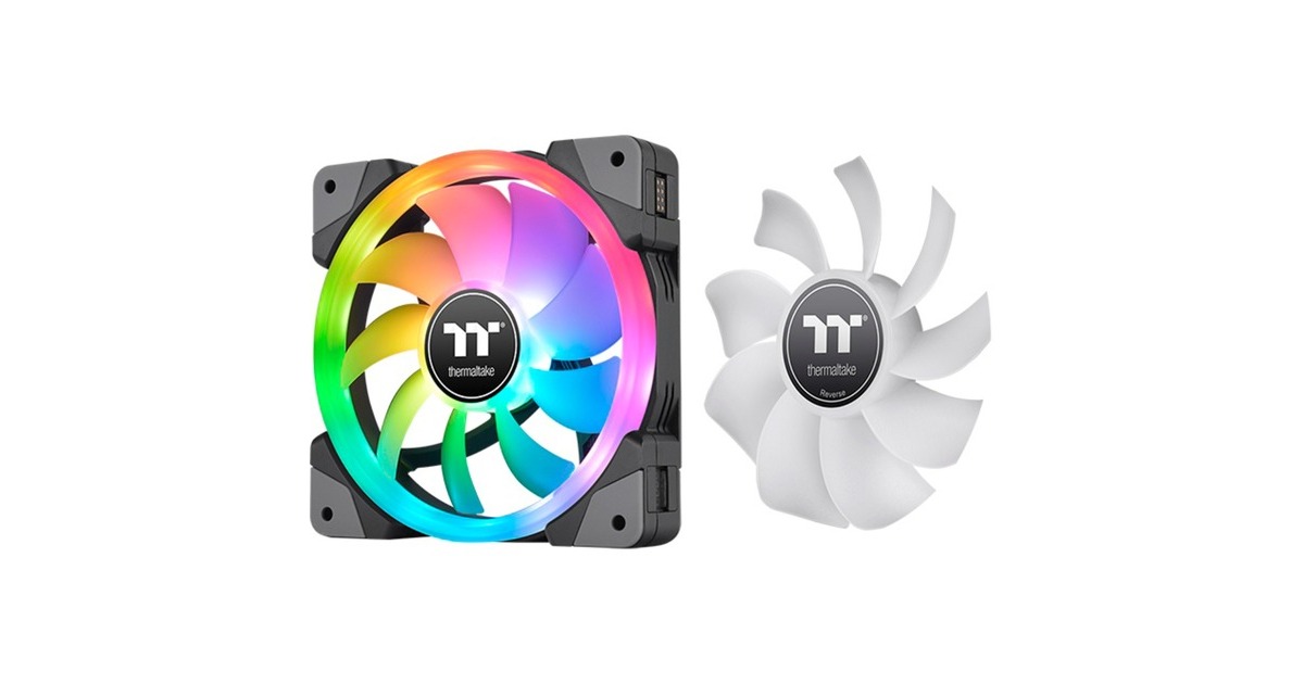 Thermaltake SWAFAN EX14 RGB PC Cooling Fan TT Premium Edition, Gehäuselüfter(schwarz, 3er Pack, inkl. Controller)