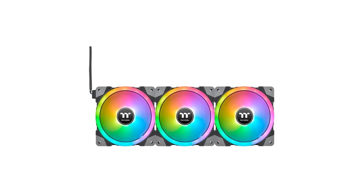Thermaltake SWAFAN EX14 RGB PC Cooling Fan TT Premium Edition, Gehäuselüfter(schwarz, 3er Pack, inkl. Controller)