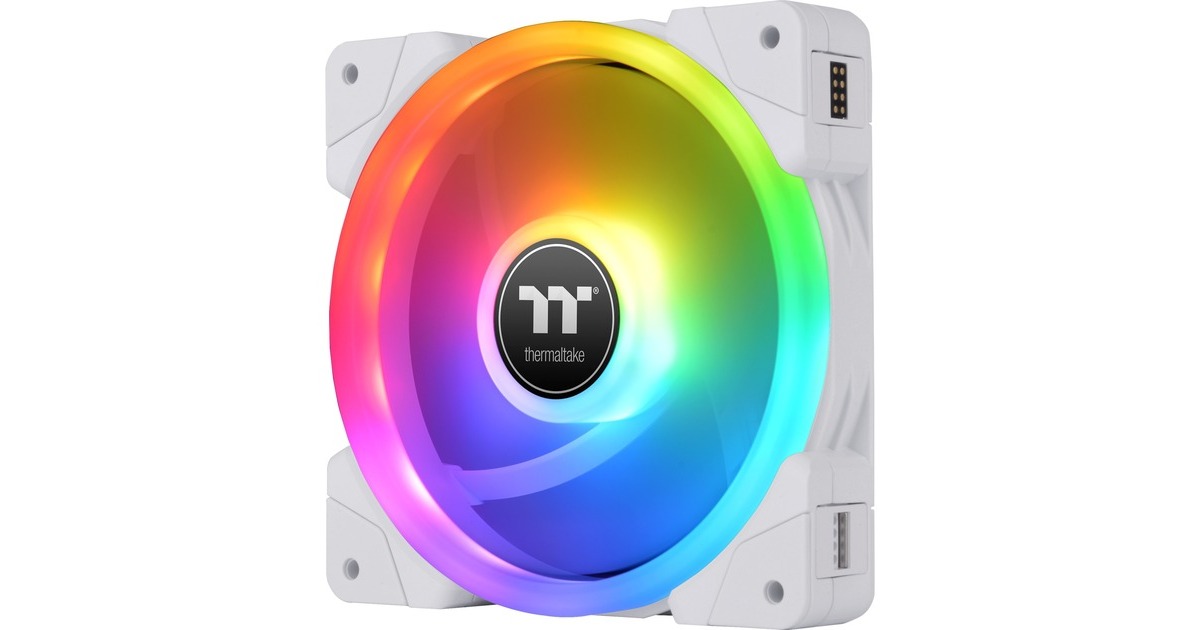 Thermaltake SWAFAN EX14 RGB PC Cooling Fan White TT Premium Edition, Gehäuselüfter(weiß, 3er Pack, inkl. Controller)