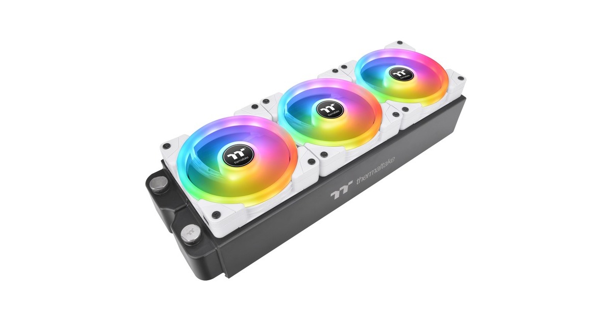 Thermaltake SWAFAN EX14 RGB PC Cooling Fan White TT Premium Edition, Gehäuselüfter(weiß, 3er Pack, inkl. Controller)