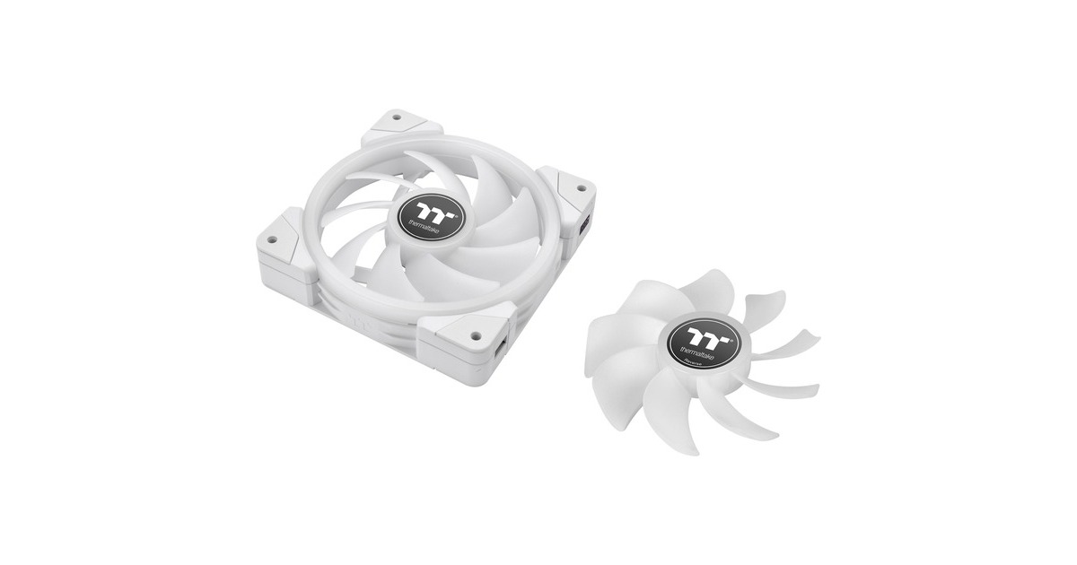 Thermaltake SWAFAN EX14 RGB PC Cooling Fan White TT Premium Edition, Gehäuselüfter(weiß, 3er Pack, inkl. Controller)