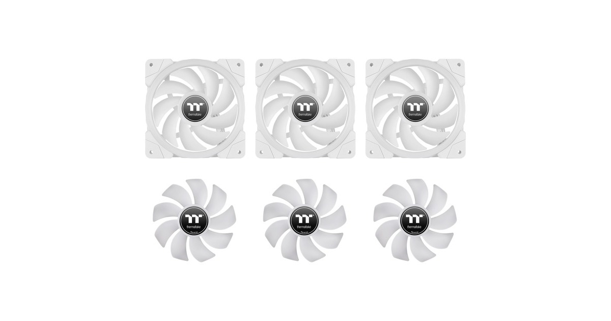 Thermaltake SWAFAN EX14 RGB PC Cooling Fan White TT Premium Edition, Gehäuselüfter(weiß, 3er Pack, inkl. Controller)