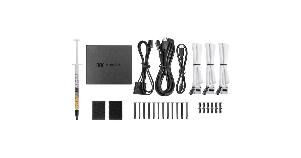 Thermaltake SWAFAN EX14 RGB PC Cooling Fan White TT Premium Edition, Gehäuselüfter(weiß, 3er Pack, inkl. Controller)