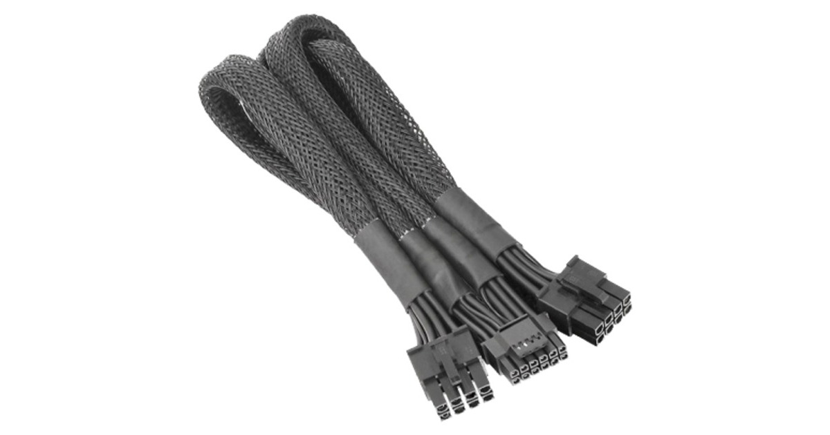 Thermaltake Sleeved PCIe Gen 5 Splitter Kabel(schwarz, 60cm)