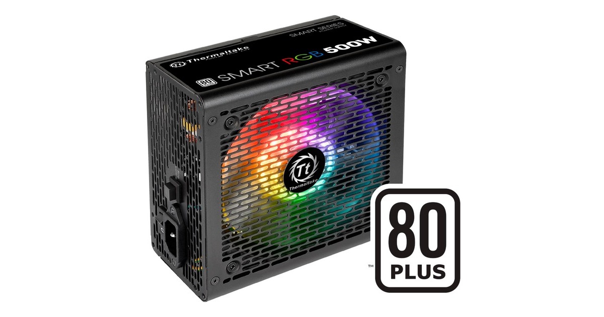 Thermaltake Smart RGB 500W, PC-Netzteil(schwarz, 2x PCIe, RGB, 500 Watt)