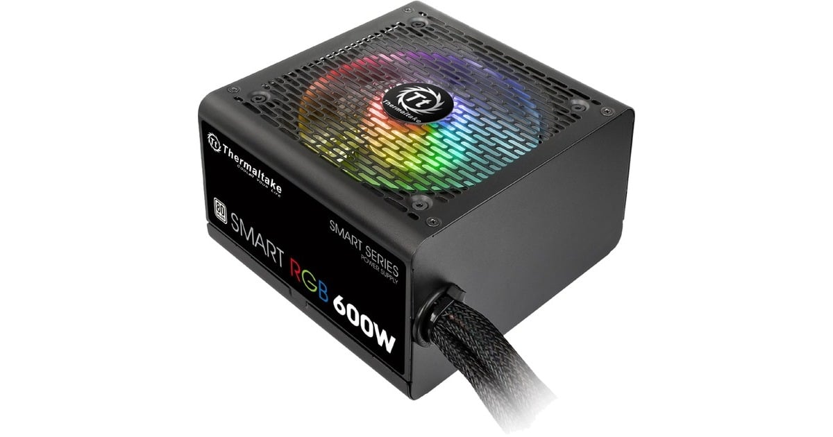 Thermaltake Smart RGB 600W, PC-Netzteil(schwarz, 2x PCIe, RGB, 600 Watt)