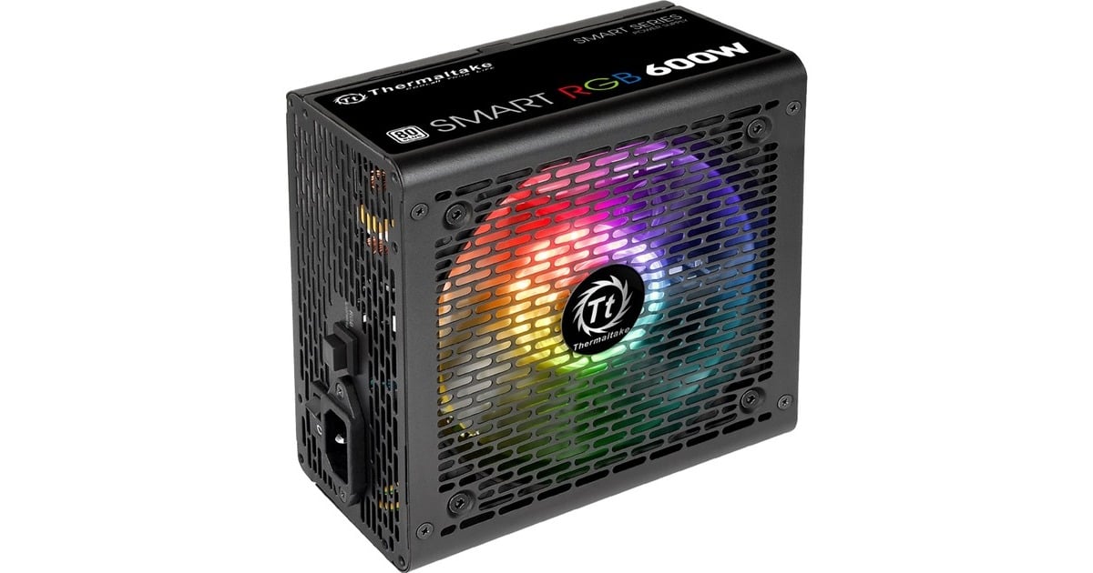 Thermaltake Smart RGB 600W, PC-Netzteil(schwarz, 2x PCIe, RGB, 600 Watt)
