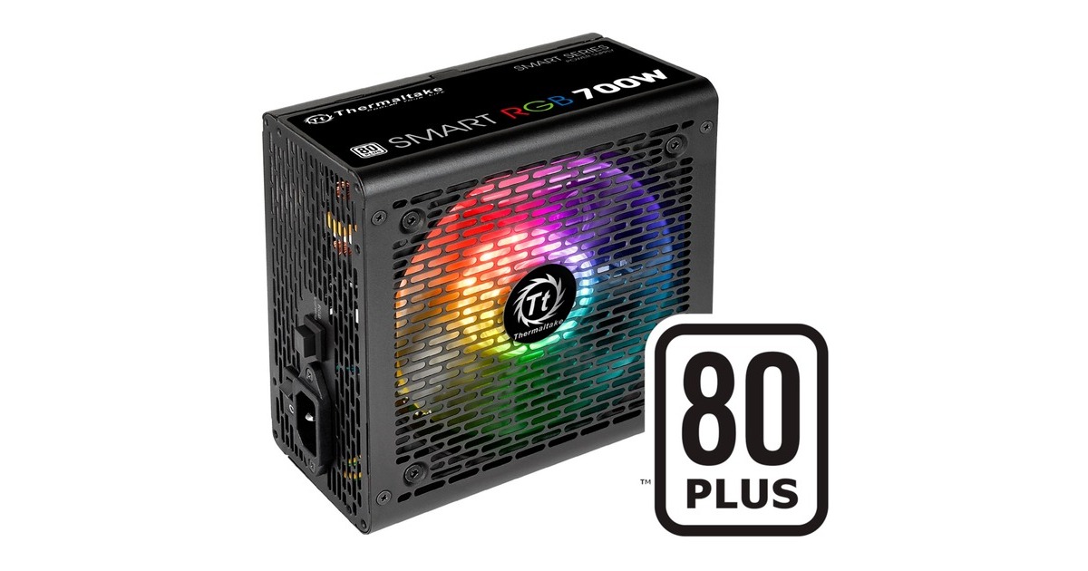Thermaltake Smart RGB 700W, PC-Netzteil(schwarz, 2x PCIe, RGB, 700 Watt)