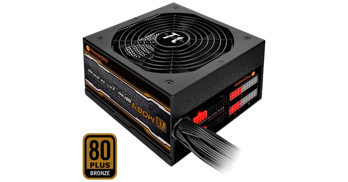 Thermaltake Smart SE 630W, PC-Netzteil(schwarz, 2x PCIe, Kabel-Management, 630 Watt)
