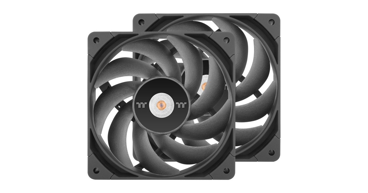 Thermaltake TOUGHFAN 12 Pro High Static Pressure PC Cooling Fan 120x120x25, Gehäuselüfter(schwarz, 2 Fans Pack)