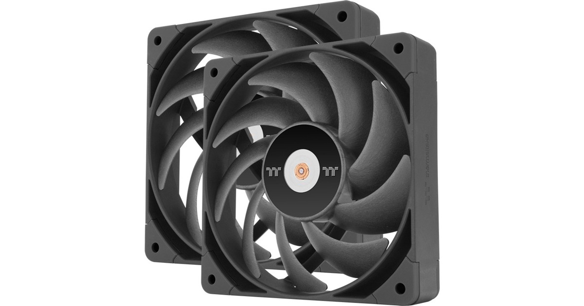 Thermaltake TOUGHFAN 12 Pro High Static Pressure PC Cooling Fan 120x120x25, Gehäuselüfter(schwarz, 2 Fans Pack)