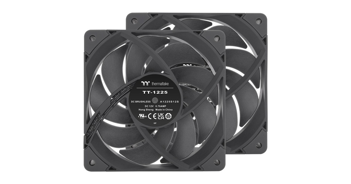 Thermaltake TOUGHFAN 12 Pro High Static Pressure PC Cooling Fan 120x120x25, Gehäuselüfter(schwarz, 2 Fans Pack)