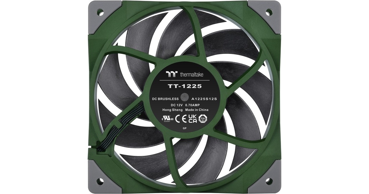 Thermaltake TOUGHFAN 12 Racing Green High Static Pressure Radiator Fan 120x120x25, Gehäuselüfter(grün, Single Pack)